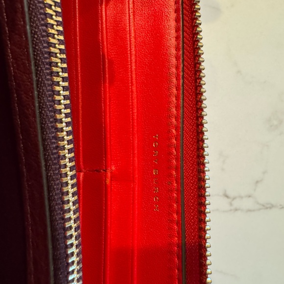 Preowned Tory Burch Perry Patchwork Hearts Long Zip Wallet - Picture 7 of 14